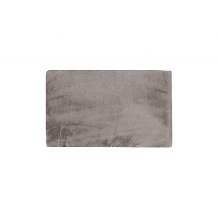 Homeroots 3 x 5 ft. Luxe Faux Rabbit Fur Rectangular Rug, Grey - 60 x 36 x 1 in. 376909